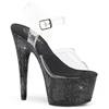 Pleaser - BEJEWELED708DM Sandale à bride à la cheville, Pole dance chaussures - Chaussures de pole dance - Noir/Transparent Product image